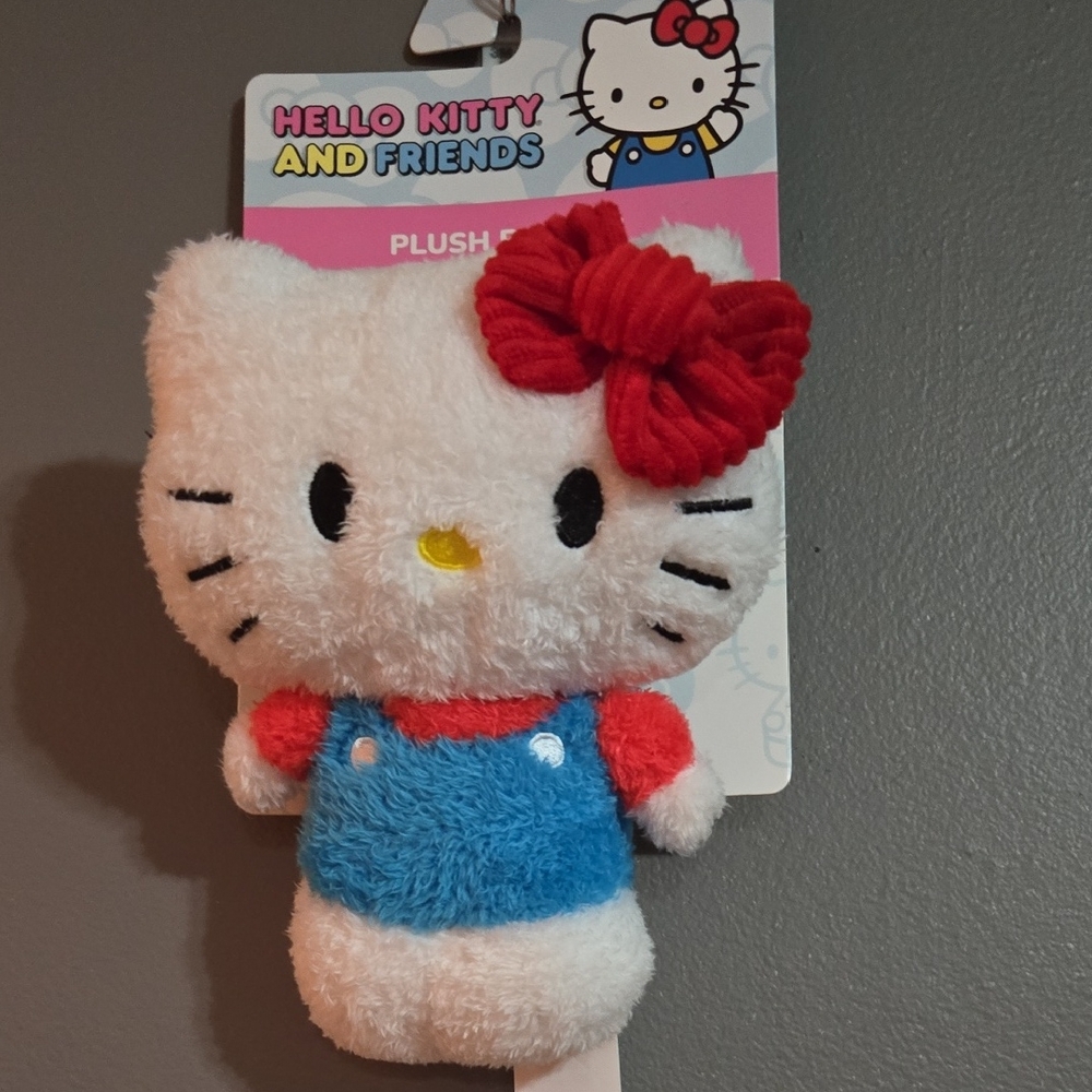 Hello Kitty Plush with Red Bow and Blue Outfit 7"
